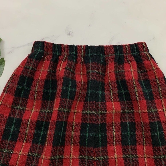 Ms Choice Womens Vintage Pencil Skirt Size 8 Red Black Plaid Woven 90s Pull On - Picture 7 of 9